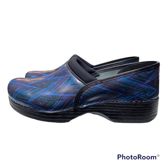 Abeo Ellie Clog Blue Zig Zag Size 10 N - Picture 3 of 10